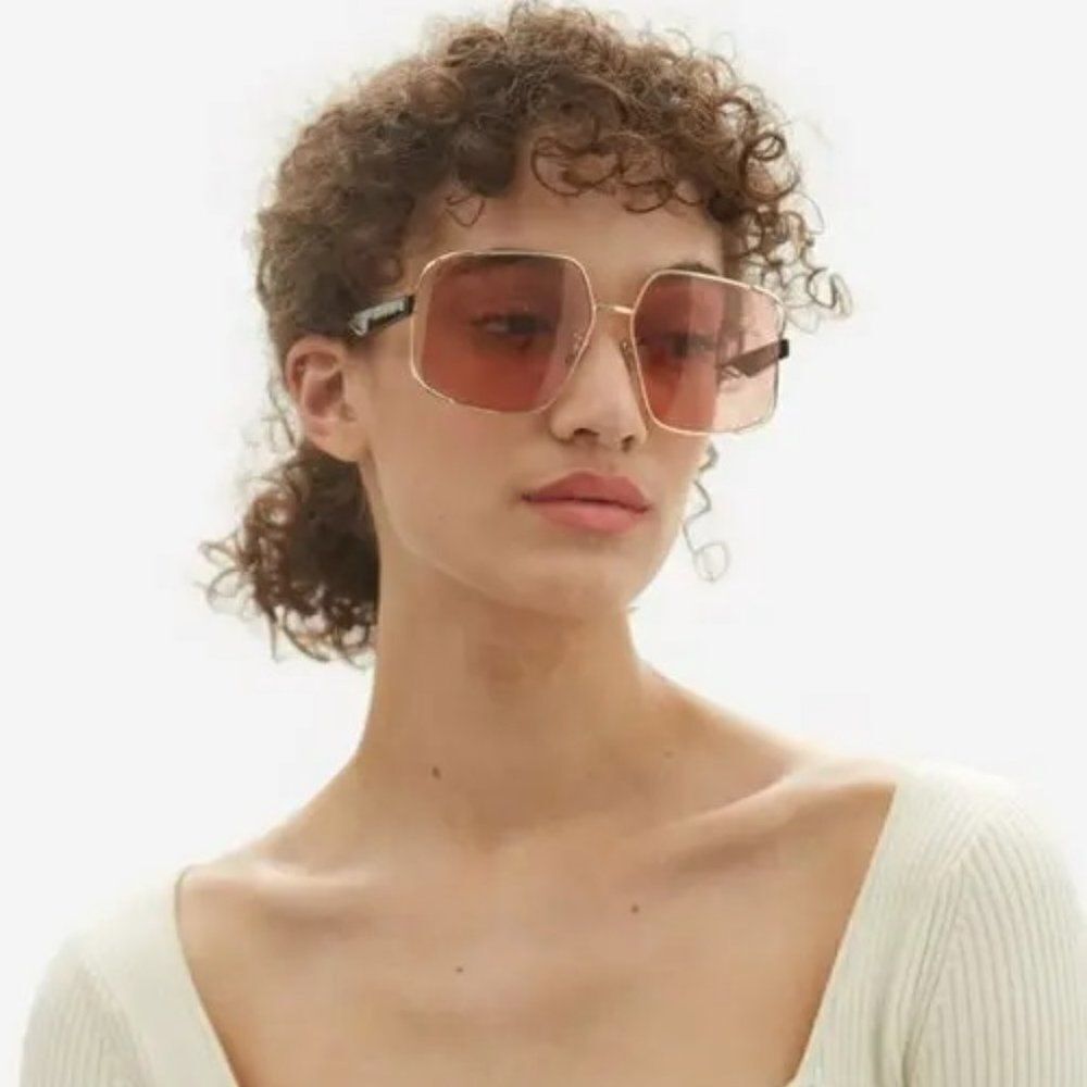 NEW Dior ARCHIDIOR S1U  B0E0 Gold Pink Women Oversized Square Sunglasses